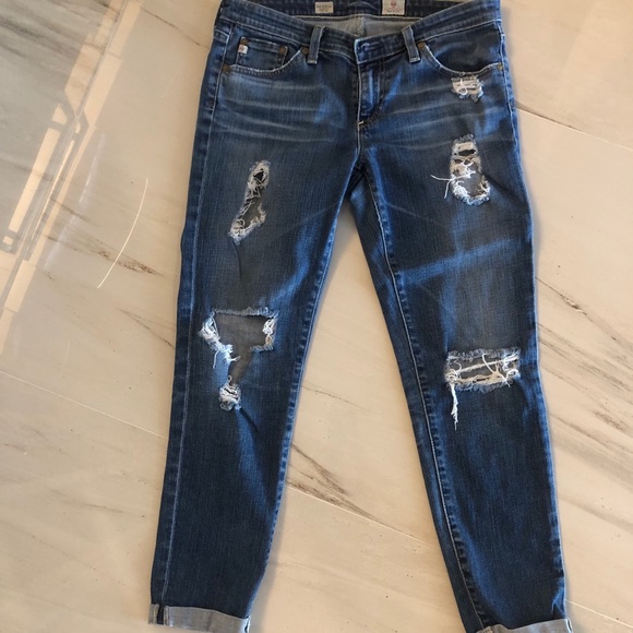 Ag Adriano Goldschmied Denim - AG Stilt Roll-Up Cigarette Roll-Up ripped jean